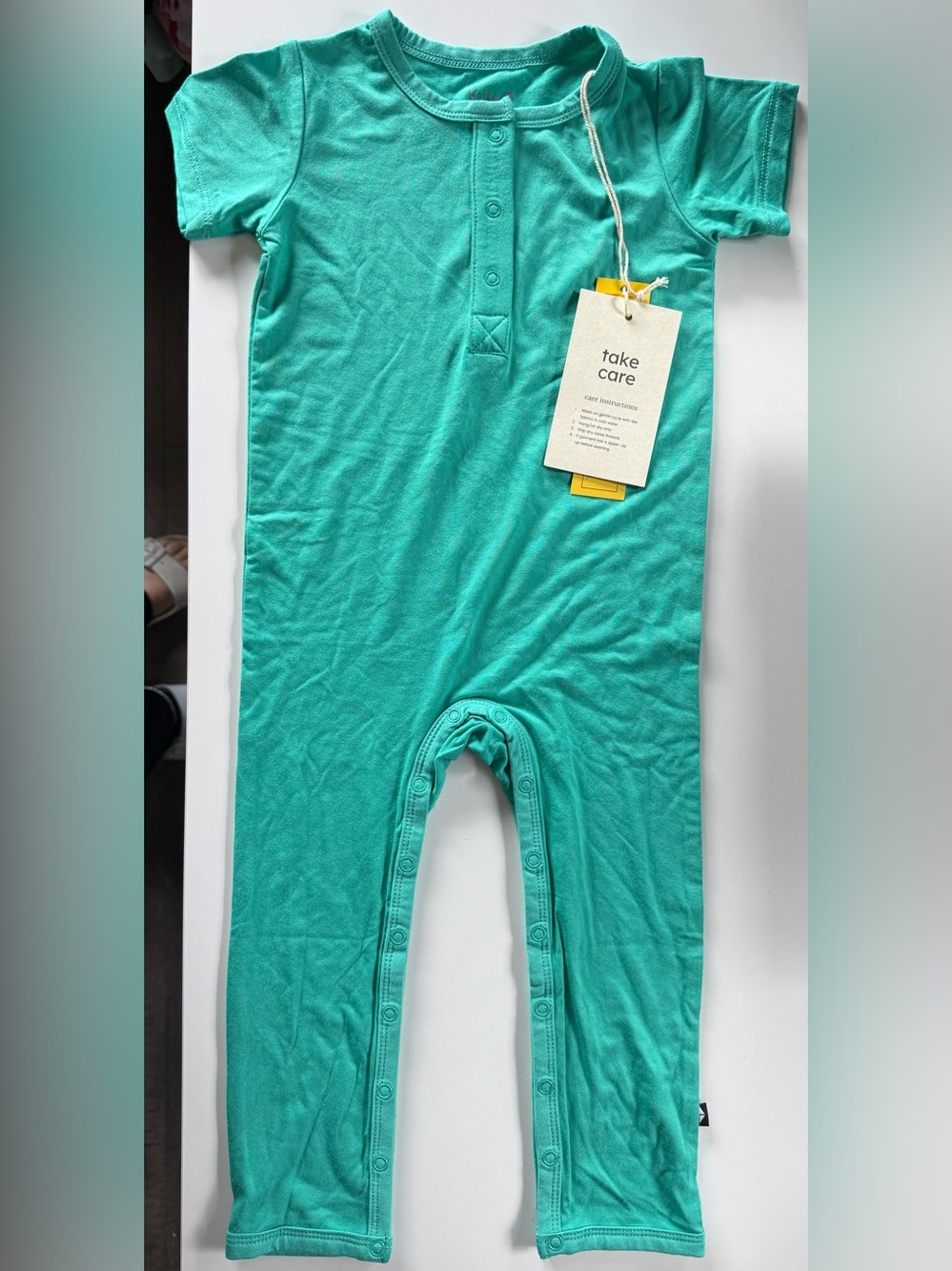 New with tags Kyte Baby Romper, Solid Teal, size 2T